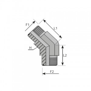 45° Adapter male ORFS – male ORFS. (QMO)