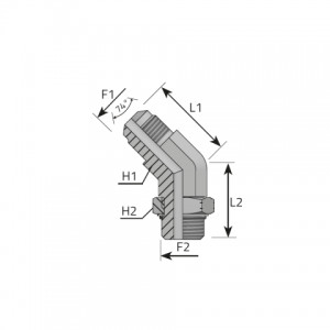 45° adjustable Adapter male JIC – male UNF. (QMJ..MOU)