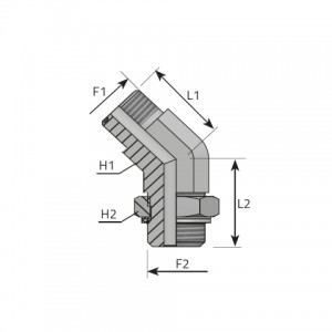 45° adjustable Adapter male ORFS – male BSPP with O-ring. (QMO..MOG)