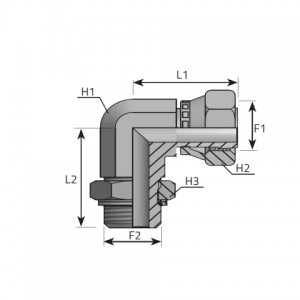90° Adapter female ORFS – adjustable male BSPP with o-ring. (LFGO..MOG)
