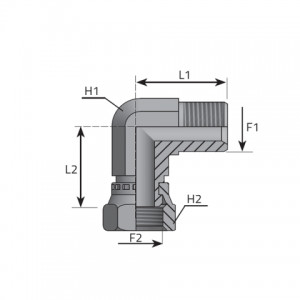 90° Adapter male BSPP – swivel female BSPP. (LMG..FGG)