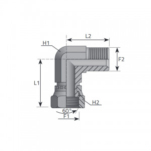 90° Adapter male BSPT – swivel femalee BSPP. (LMGK..FGG)