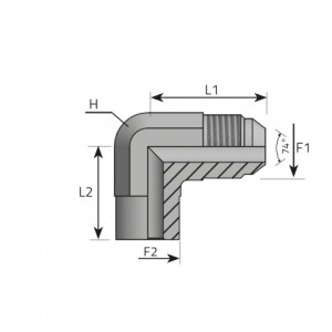 90° Adapter male JIC – Buttweld. (LMJ..W)
