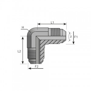 90° Adapter male JIC – male JIC. (LMJ)