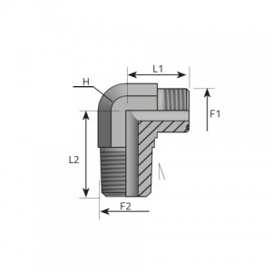 90° Adapter male ORFS – male NPT. (LMO..MN)