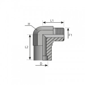 90° Adapter ORFS – female Buttweld. (LMO..T)