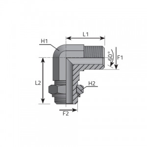 90° adjustable Adapter male BSPP – male BSPP. (LMG..MOG)