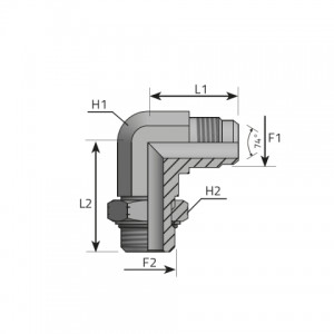 90° adjustable Adapter male JIC – male UNF. (LMJ..MOU)