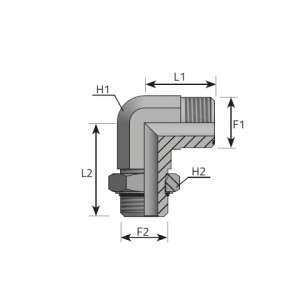 90° adjustable Adapter male ORFS – male UNF with O-ring. (LMO..MOU)