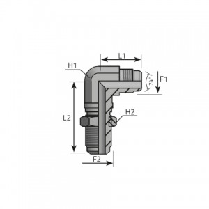 90° bulkhead adapter male JIC – male JIC. (LPPMJ)