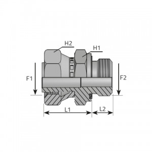 Adapter female ORFS – male BSPP form E. (AFGO..MG..R)