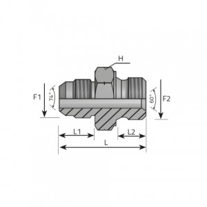 Adapter male JIC – metric male with 60° cone. (AMJ..MM)