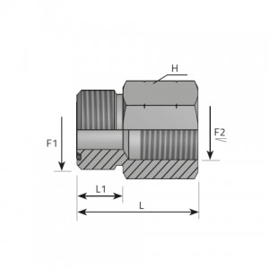 Adapter male ORFS – fixed female NPT. (AMO..FFN)