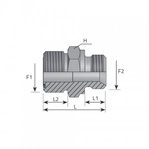 Adapter male ORFS – male BSPP with 60° cone. (AMO..MG..SV)