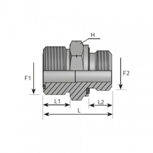 Adapter male ORFS – metric male form E. (AMO..MM..R)