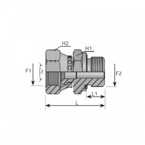 Adapter swivel female JIC – male BSPP form E. (AFGJ..MG..R)