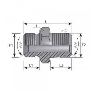 Adaptor male BSPP – male BSPT. (ANGK)