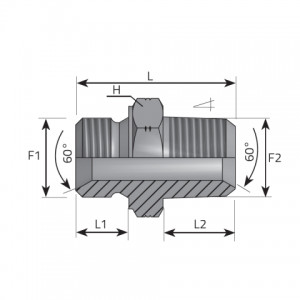 Adaptor male BSPP – male NPT. (ANGNPT)