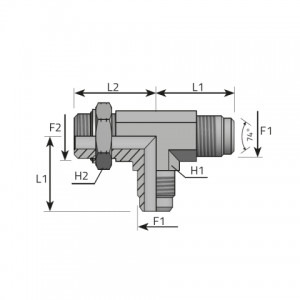 Adjustable Run Tee male JIC – male UNF. (TMJ.MOU.B)
