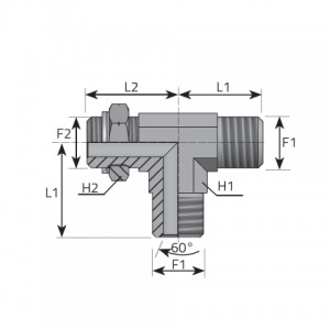 Adjustable Tee Adapter metric male – metric male. (TMM..MOMR..B)
