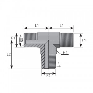 Branch Tee Male BSPP – male NPT. (TMG..MN..P)