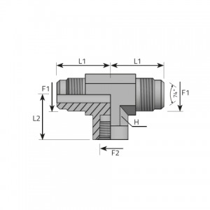 Branch Tee male JIC – fixed female BSPP. (TMJ.FFG.P)