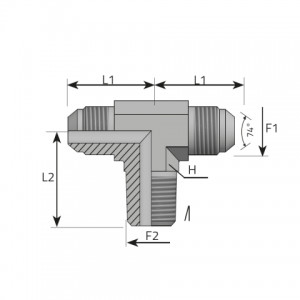 Branch Tee male JIC – male NPT. (TMJ.MN.P)