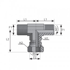 Branch Tee metric male – metric swivel female. (TMM..FGM..P)