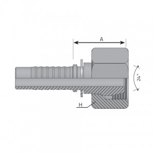 Metric female 24° cone (french type). (FE F)
