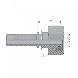 Metric female 24° cone L-type. (FE L)