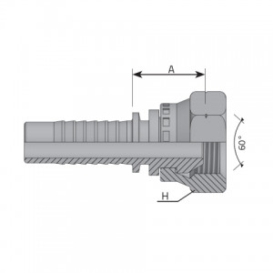 Metric female 60° cone. (FDM)