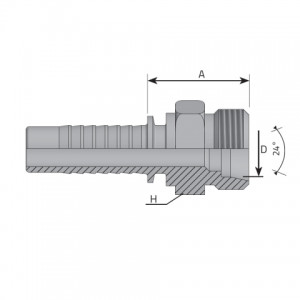 Metric male 24° cone L-type. (ME L)