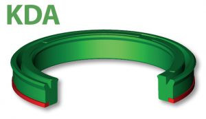 Piston seal with asymmetric lips and active backup ring (KDA)