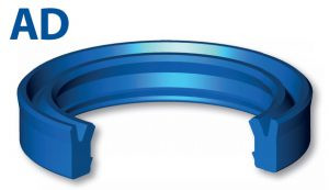 Rod seal with asymmetric lips and double lip (AD)