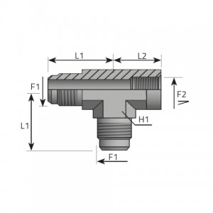 Run Tee male JIC – fixed female NPT. (TMJ.FFN.B)