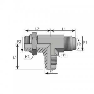 Run Tee male JIC – male BSPP/O-ring and retaining seal. (TMJ.MOG.B)