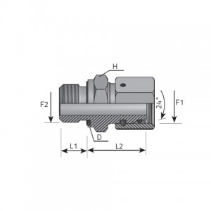 Straight stud standpipe adapter with captive seal and O-ring form E DIN 3852. (AFE..LSMM..EL)
