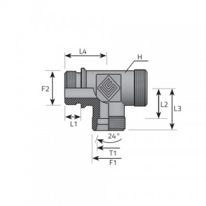 Stud barrel tee. (TME..LSMM..B)