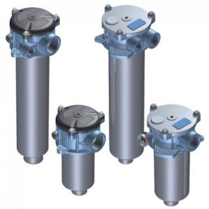  Tank mounted return filter, with oil flow external to internal filtering element. Working pressure 8 bar (116 psi), flow rates up to 750 l/min. (MPF)