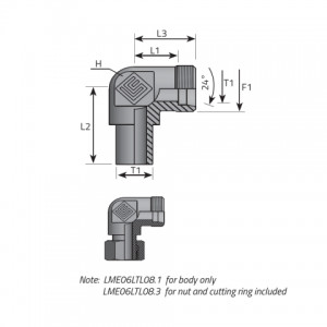 Vitillo Din Fittings Angular rotary fitting. (LME..LTL..-LME..STS..)