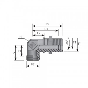 Vitillo Din Fittings Bulkhead elbow. (LPPME..LS)