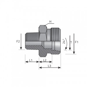 Vitillo Din Fittings Male stud coupling. (AME..LSMN..)