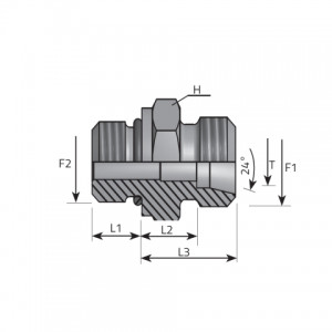 Vitillo Din Fittings Male stud coupling. (AME..LSMU..)