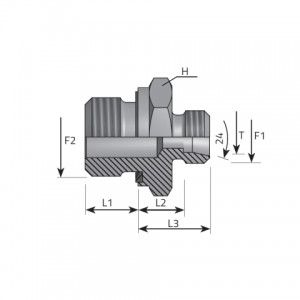 Vitillo Din Fittings Male stud coupling with rubber seal form E DIN 3852. (AME..LSMG..EL)