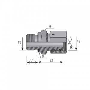 Vitillo Din Fittings Straight stud standpipe adapter with captive seal and O-ring. (AFE..LSMG..LS)
