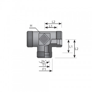 Vitillo Din Fittings Stud barrel tee. (TME..LS)