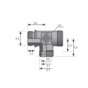 Vitillo Din Fittings Stud barrel tee. (TME..LSMG..B)