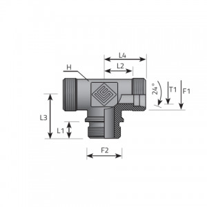 Vitillo Din Fittings Stud barrel tee. (TME..LSMG..P)