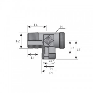 Vitillo Din Fittings Stud barrel tee. (TME..LSMMK…B)