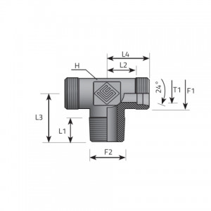 Vitillo Din Fittings Stud barrel tee. (TME..LSMMK..P)